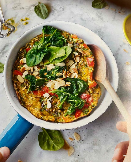 Bombay omelette and salad