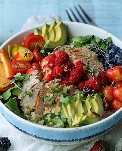 Summer Salad Recipe with Quinoa and Creamy Poppy Seed Dressing