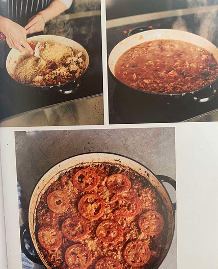 Baked orzo puttanesca 