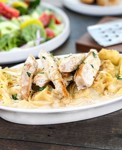 Asiago Tortelloni Alfredo with Grilled Chicken