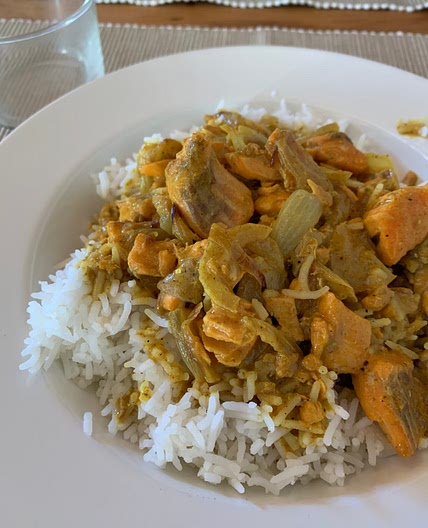 Salmon Curry with rice