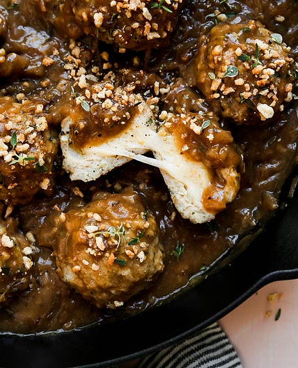 Cheesy French Onion Meatballs