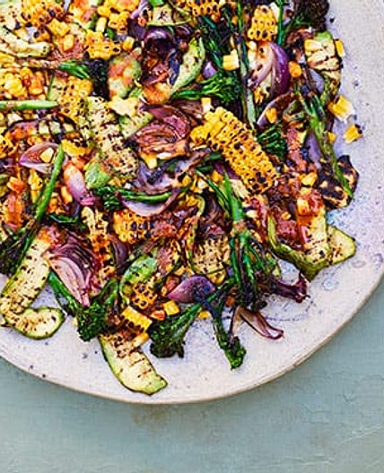 Chargrilled Summer Vegetables with a Dhana-jeera Dressing - MFM