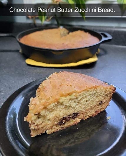 Chocolate Zucchini Peanut Butter Bread 