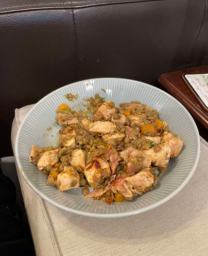FRAGRANT CHICKEN AND PUY LENTILS