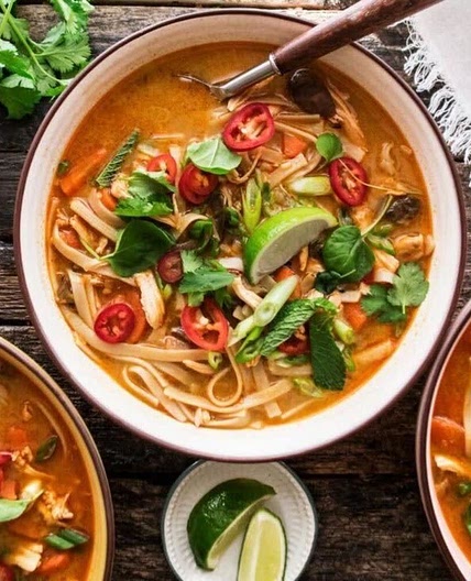 Spicy Asian Chicken Noodle Soup