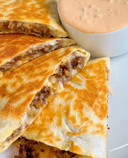 Cheeseburger quesadillas