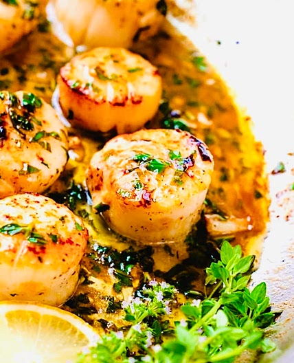Sea Scallops with Herb & Lemon Sauce