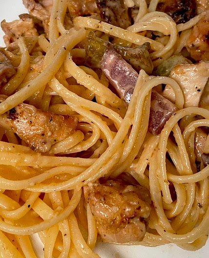 Skinny Cajun chicken fettuccine Alfredo 