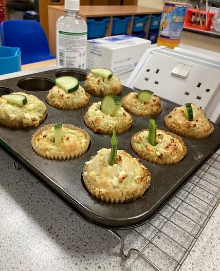 Courgette + feta muffins