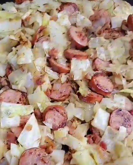 Kielbasa and cabbage