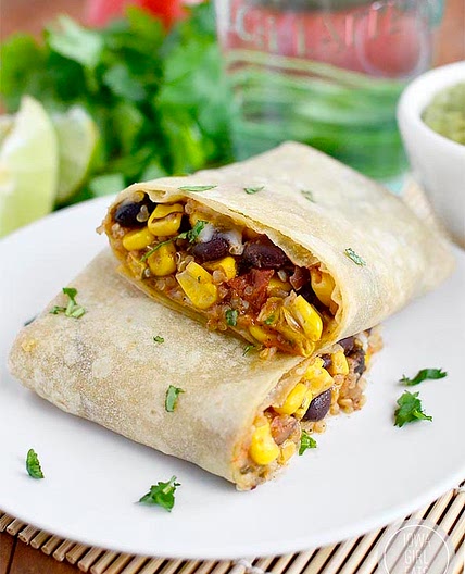 Black Bean, Sweet Corn, and Tomato Quinoa Burritos - Iowa Girl E