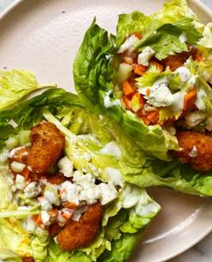 Buffalo Shrimp Lettuce Wraps