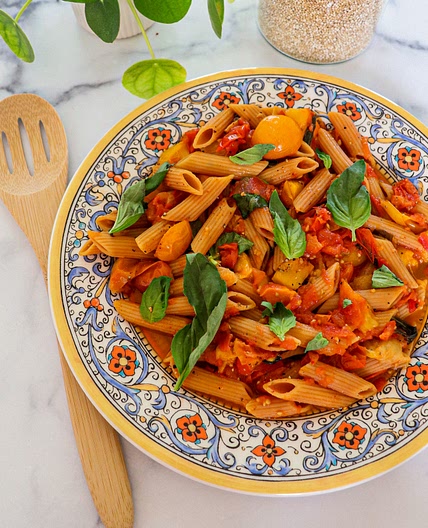Peach Tomato Basil Pasta