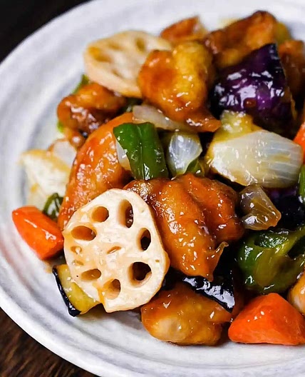 Ootoya's Black Vinegar Sweet and Sour Chicken (鳥と野菜の黒酢あんかけ)