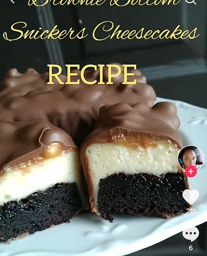 Brownie Bottom a Snickers Cheesecakes