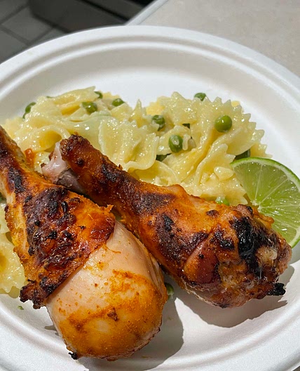Sriracha Lime Chicken Legs with Pasta