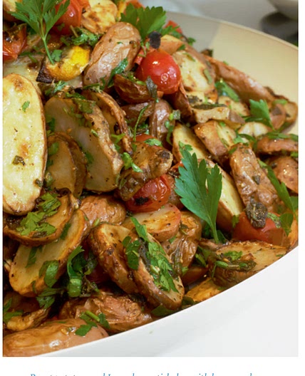 Roasted potato with Jerusalem artichoke and lemon sage