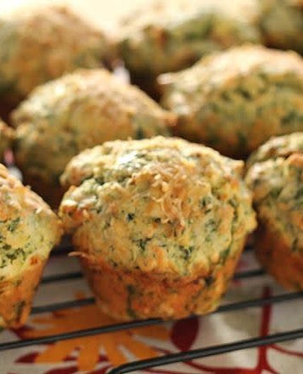 Pesto Kale & Goat Cheese Muffins