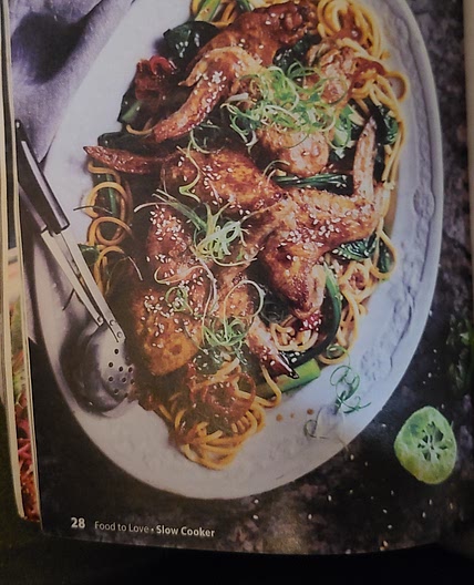 Soy-glazed chicken wings with noodles
