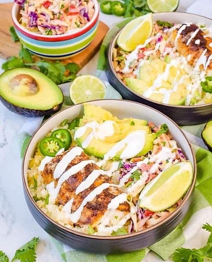 Fish Taco Cabbage Bowl