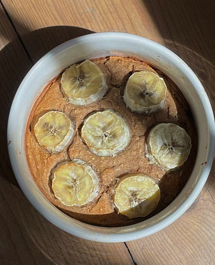 vegan banana bread baked oats 