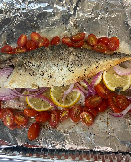 Greek Style Roasted Bronzino
