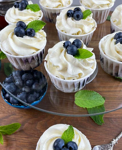 Earl Grey Blueberry  Cupcakes.