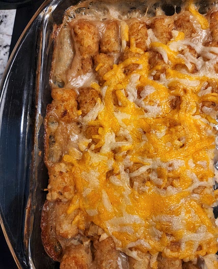 Chicken Tatertot Casserole w/ opt Chili