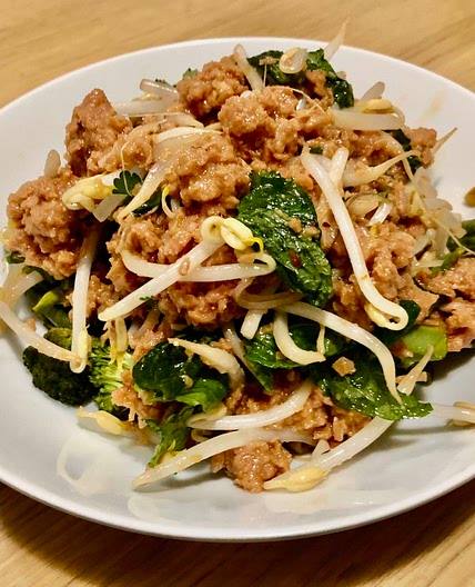 36. Laab Salad with Broccoli and Snake Beans