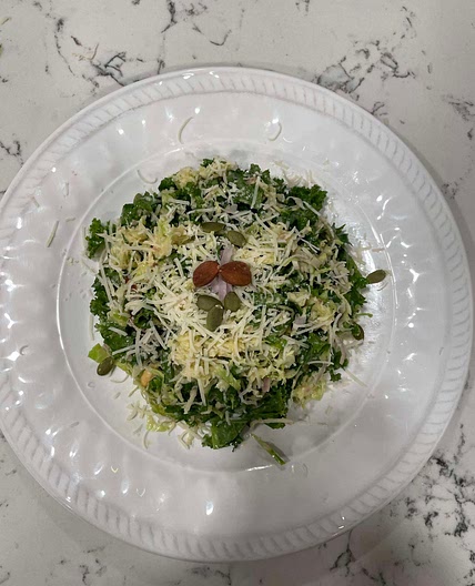 Shredded Kale and Brussel Sprout Salad