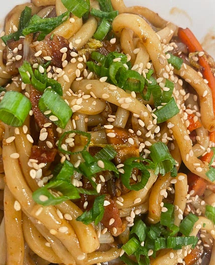 Bacon Udon Noodles