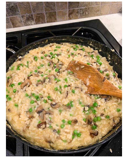 Mushroom and peas risotto 