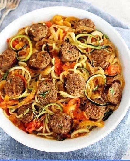 Oodles of Zucchini Noodles and Turkey Sausage