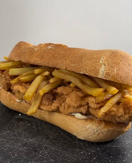 Fish and chips sandwich