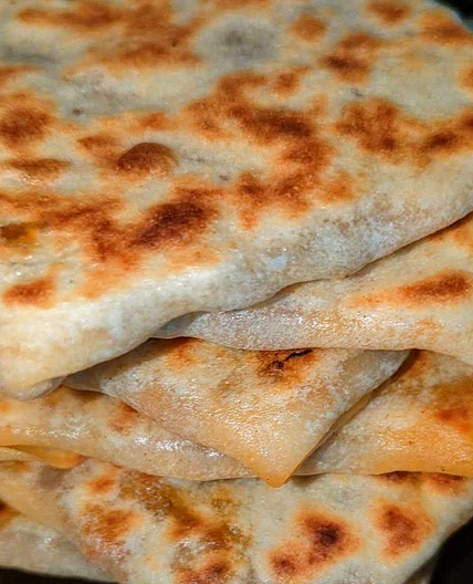 Mhadjeb- Stuffed Semolina Flatbread