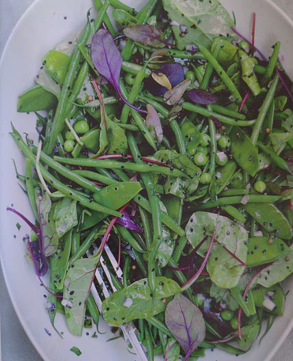 Salade de haricots et pois aux graines de moutarde et à l'estragon
