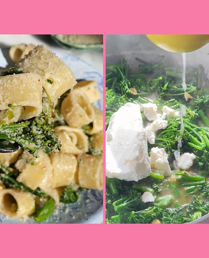 Broccolini and Goats Cheese Pasta