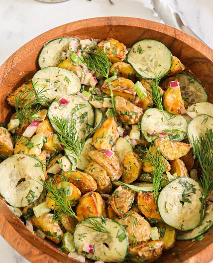 Roasted Potato Salad with Creamy Maple Mustard Dressing