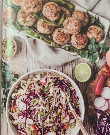 Crunchy Cabbage Slaw to go with Keto Meatballs