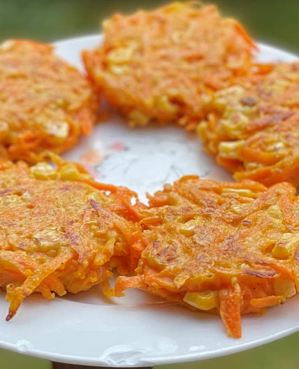 Carrot and Sweetcorn Fritters - The Baby & Child Nutritionist - SR Nutrition