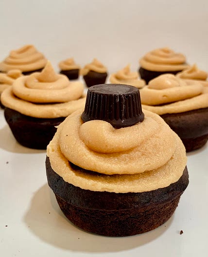 Chocolate PB Cup Cupcakes (with Cream-Cheese Frosting)