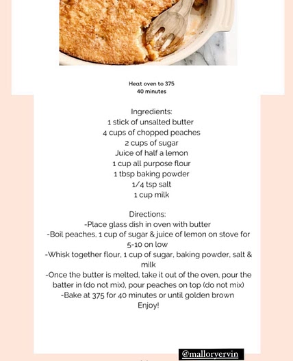 Malllory Ivins Peach Cobbler