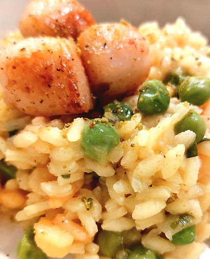 Risotto - Scallop, shrimps and peas
