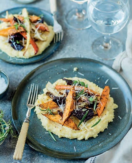 Baked polenta with roasted vegetables