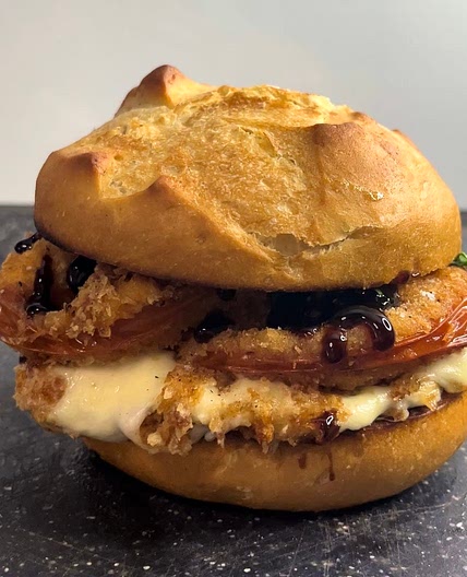Fried tomato mozzarella sandwich 2