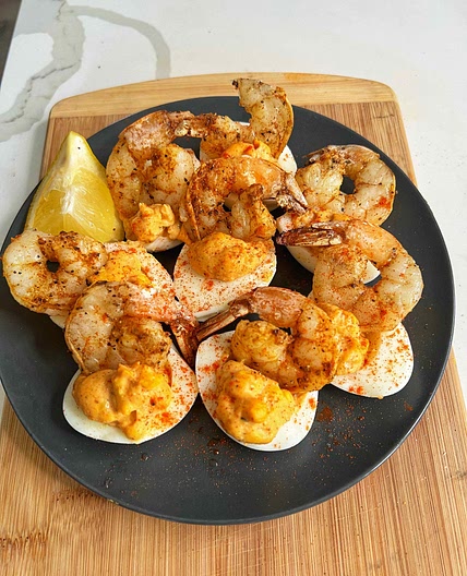 Cajun Shrimp Deviled Eggs — Angiela Eats 