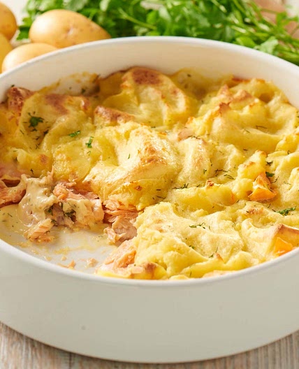 Spargel-Lachs-Gratin