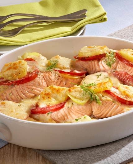 Kartoffel Auflauf mit Lachs