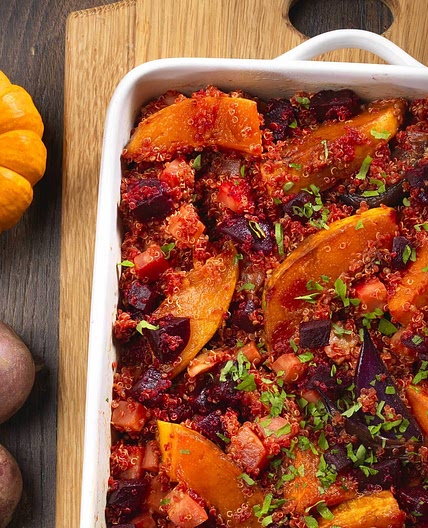 Veganer Auflauf mit Quinoa
